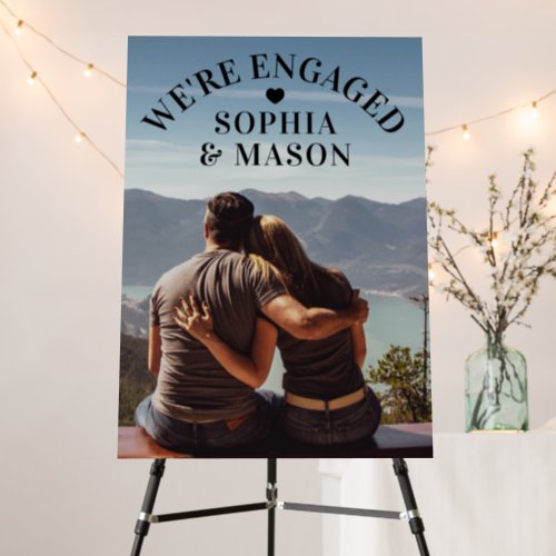 Were Engaged Custom Photo Name Engagement Party Foam Board