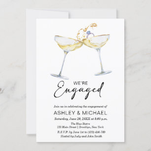 We're Engaged Elegant Champagne Engagement Party Invitation