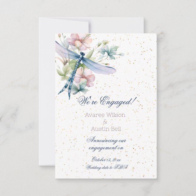 We're Engaged Engagement Announcement (Front)