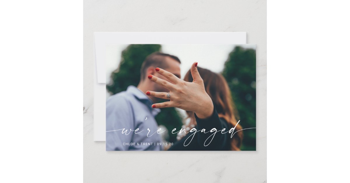 We're Engaged Engagement Announcement Card