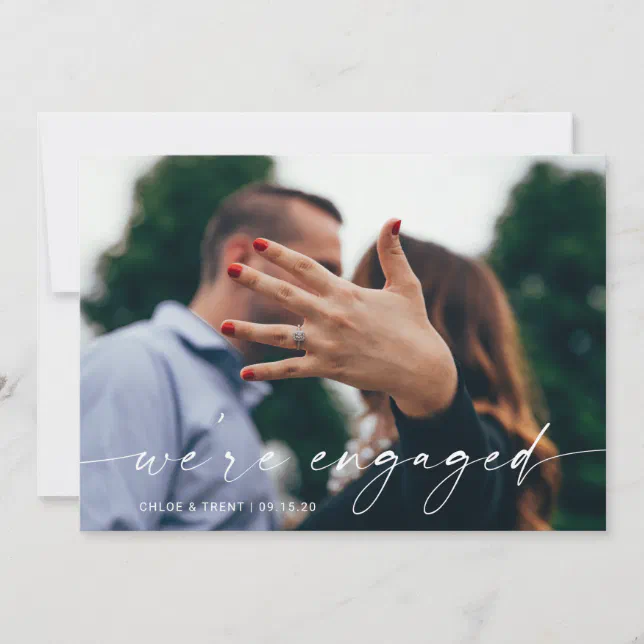 We're Engaged Engagement Announcement Card