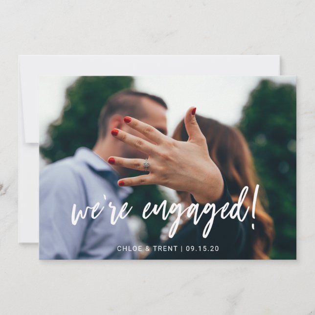 We're Engaged Engagement Announcement Card (Front)
