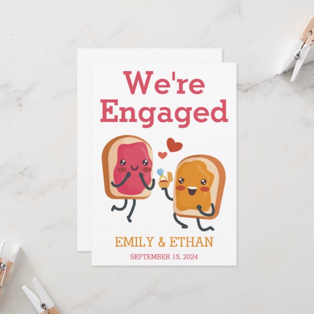We're engaged engagement announcement cards (Front/Back In Situ)