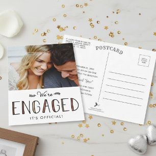 We're Engaged Engagement Announcement Postcard
