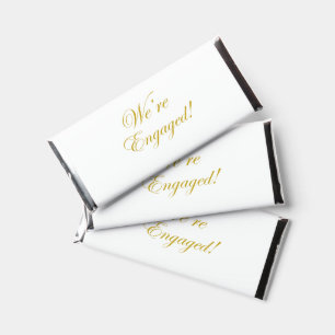 We're Engaged Engagement Gold Script Hershey Bar Favors