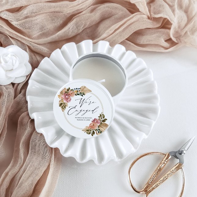 We're Engaged Engagement Party Boho Chic Mini Candle Favors (Creator Uploaded)