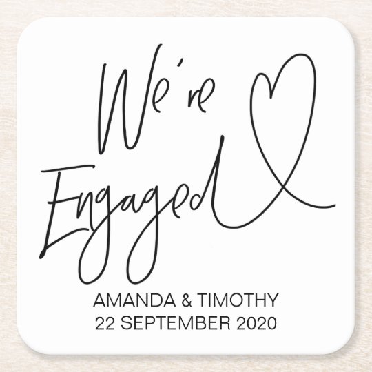 We're Engaged Engagement Party Coasters Decor | Zazzle.com