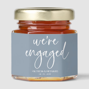 We're Engaged Engagement Party Dusty Blue Honey Jar Favors