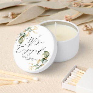 We're Engaged Engagement Party Greenery Mini Candle Favors