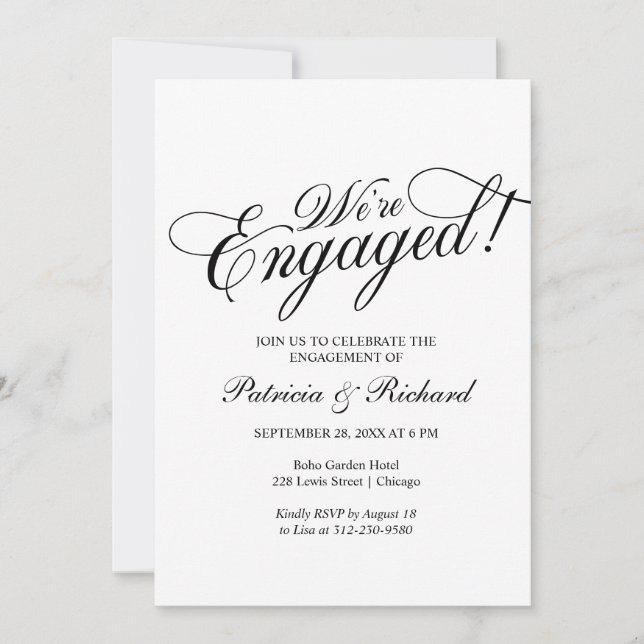 We're Engaged Engagement Party Invitation (Front)