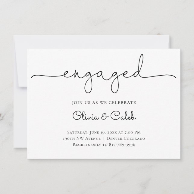 We're Engaged Engagement Party Invitation (Front)