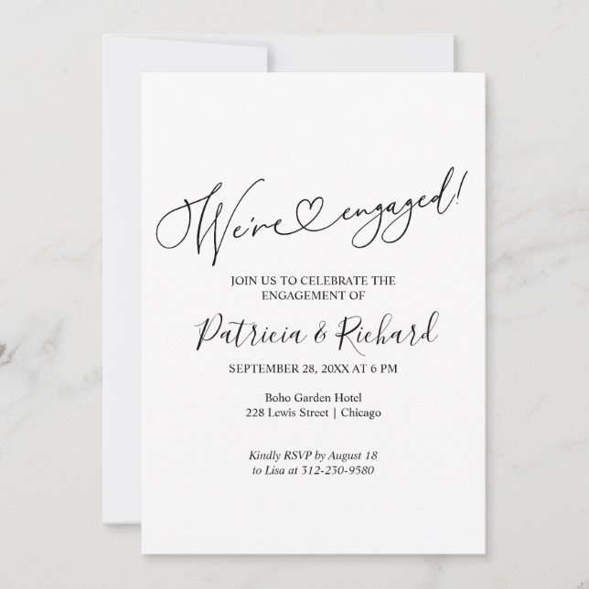 We're Engaged Engagement Party Invitations (Front)