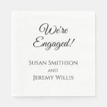 We're Engaged Engagement Party Napkins Tableware