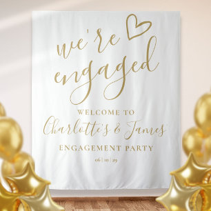Were Engaged Engagement Party Photo Backdrop