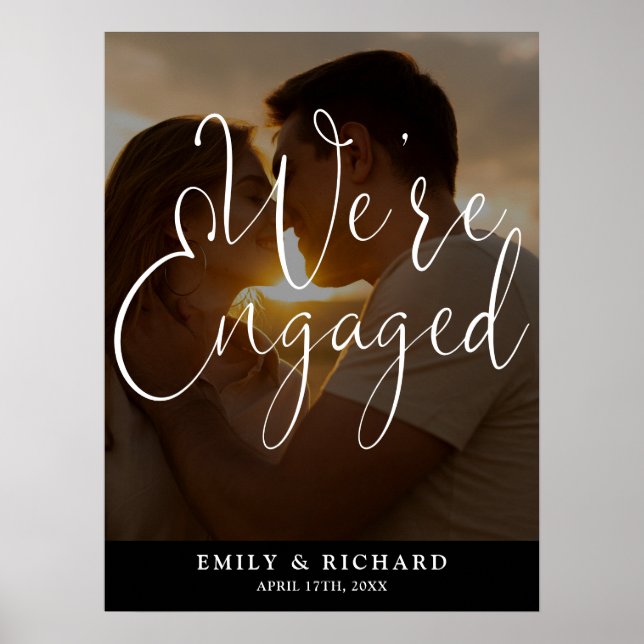 We're Engaged Engagement Party Photo Welcome Sign (Front)