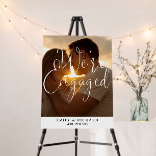 We're Engaged Engagement Party Photo Welcome Sign