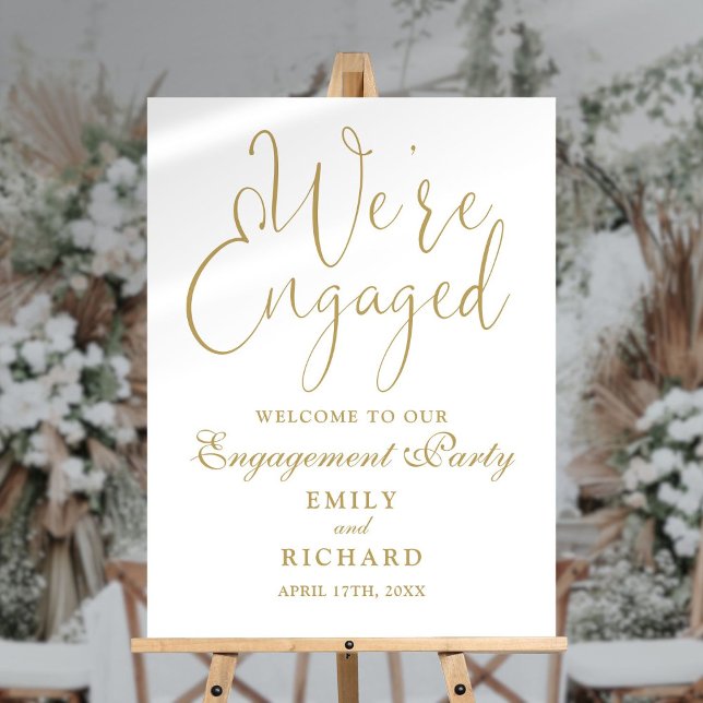 We're Engaged Engagement Party Welcome Sign (We're Engaged Engagement Party Welcome Sign)