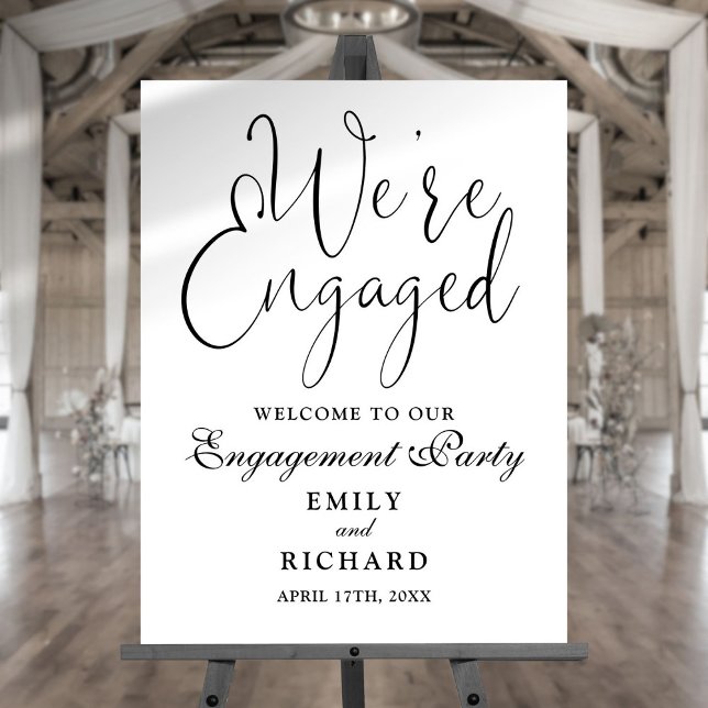 We're Engaged Engagement Party Welcome Sign (We're Engaged Engagement Party Welcome Sign)