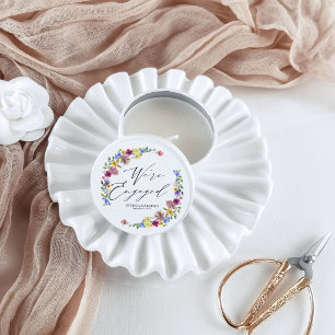 We're Engaged Engagement Party Wildflower Mini Candle Favors
