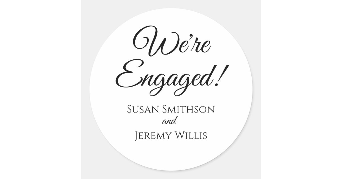 We're Engaged Engagement Stickers Favor Seal | Zazzle