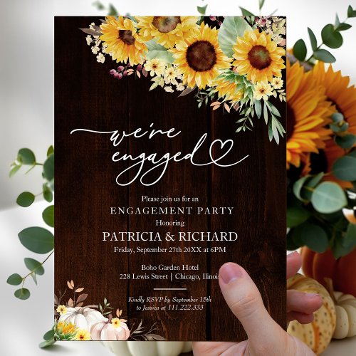 Were Engaged Fall Engagement Party Invitation