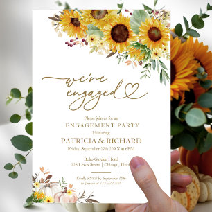 We're Engaged Fall Engagement Party Invitation