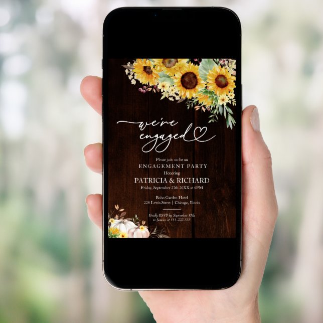 We're Engaged Fall Engagement Party Invitation (Front Digital)