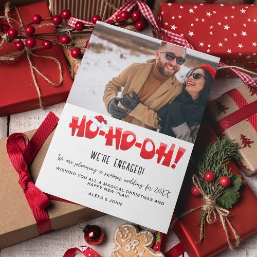 Were Engaged Funny Couple Photo Christmas  Holiday Postcard