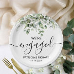 We're Engaged Greenery Engagement Paper Plates<br><div class="desc">Prepare to be enchanted by our stunning greenery wedding suite! Adorned with delicate illustrations of eucalyptus leaves and paired with bold, elegant calligraphy, this suite is the perfect touch for your magical garden-themed wedding. If you need any additional items or have a special request, just reach out via chat—I’m here...</div>