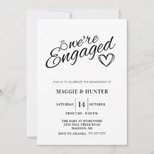 We're Engaged Invitation for Engagement Party