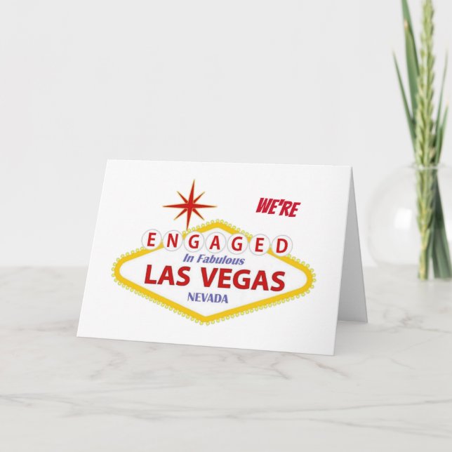 We're Engaged Las Vegas Announcement Card (Front)