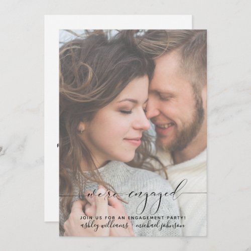 Were Engaged Modern Engagement Party Photo Invite