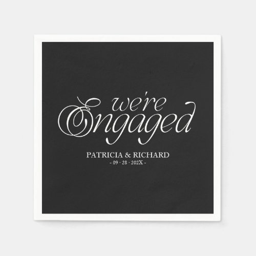 We're Engaged Modern Minimalist Engagement Party Napkins