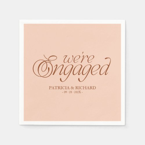 We're Engaged Modern Minimalist Engagement Party Napkins