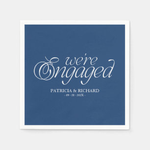 We're Engaged Modern Minimalist Engagement Party Napkins