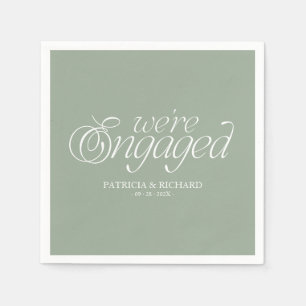 We're Engaged Modern Minimalist Engagement Party Napkins