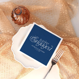 We're Engaged Modern Minimalist Engagement Party Napkins