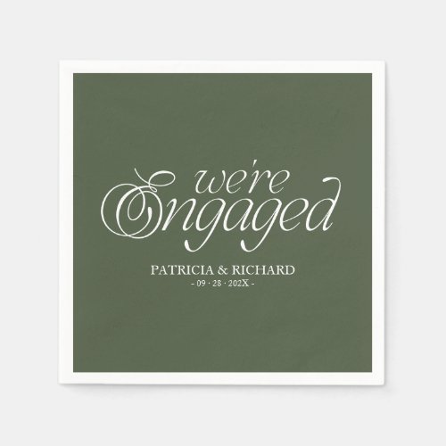 We're Engaged Modern Minimalist Engagement Party Napkins