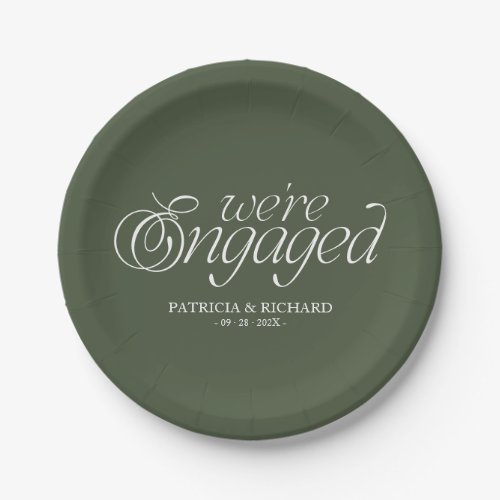 We're Engaged Modern Minimalist Engagement Party Paper Plates