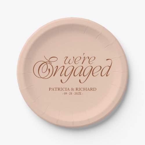 We're Engaged Modern Minimalist Engagement Party Paper Plates