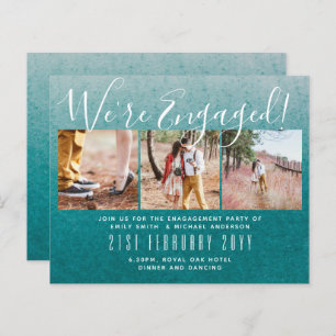 We're Engaged! Modern Photo Collage Invites BUDGET