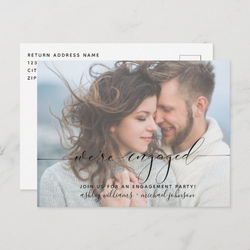 Were Engaged Modern Photo Engagement Party Invite