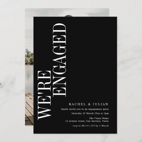 were engaged modern text engagement invitation