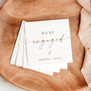 We're Engaged Napkins, Modern Engagement Party Napkins