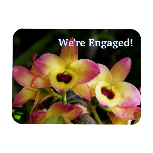 We're Engaged! Orchid Flexible Magnet (Horizontal)