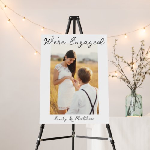 Were Engaged Personalized Photo Engagement Party Foam Board