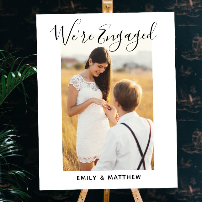 We're Engaged Personalized Photo Engagement Party Foam Board (Creator Uploaded)