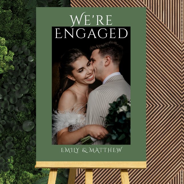 We're Engaged Personalized Photo Engagement Party Foam Board (Creator Uploaded)