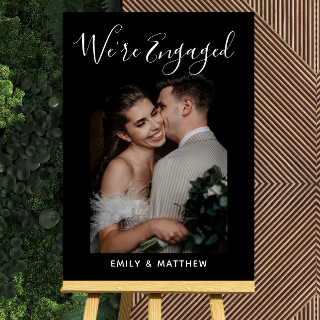 We're Engaged Personalized Photo Engagement Party Foam Board (Creator Uploaded)