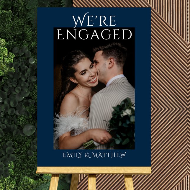 We're Engaged Personalized Photo Engagement Party Foam Board (Creator Uploaded)